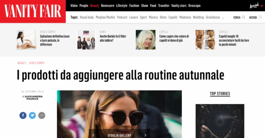 VANITYFAIR - Wesentliche Ergänzungen für Ihr Herbst-Hautpflegeprotokoll