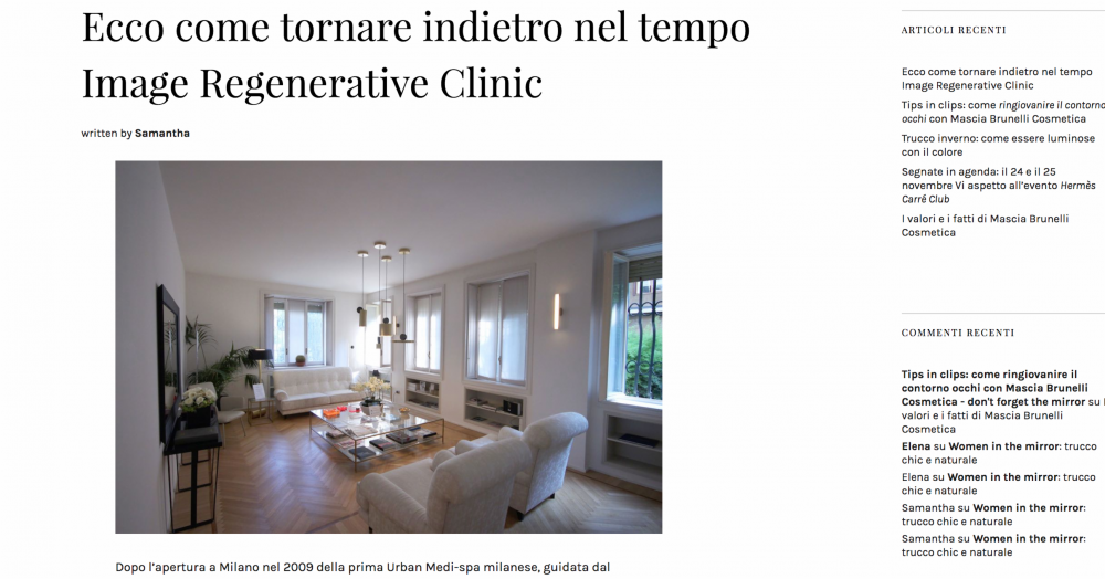 Comment remonter le temps - IMAGE REGENERATIVE CLINIC MILANO