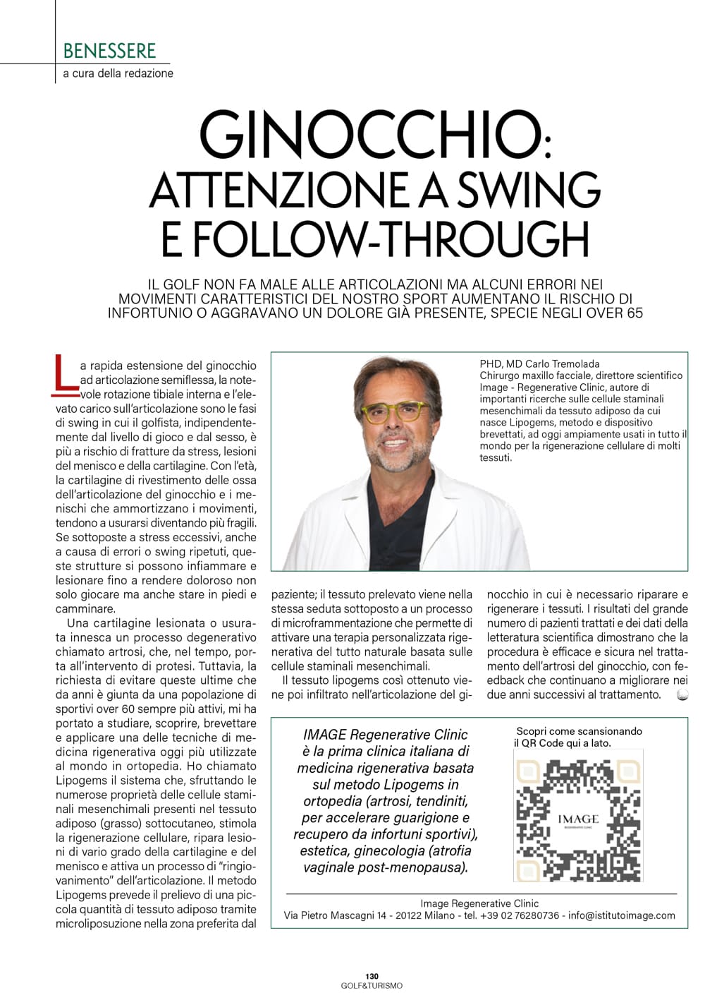 Genou : attention au swing et au follow-through